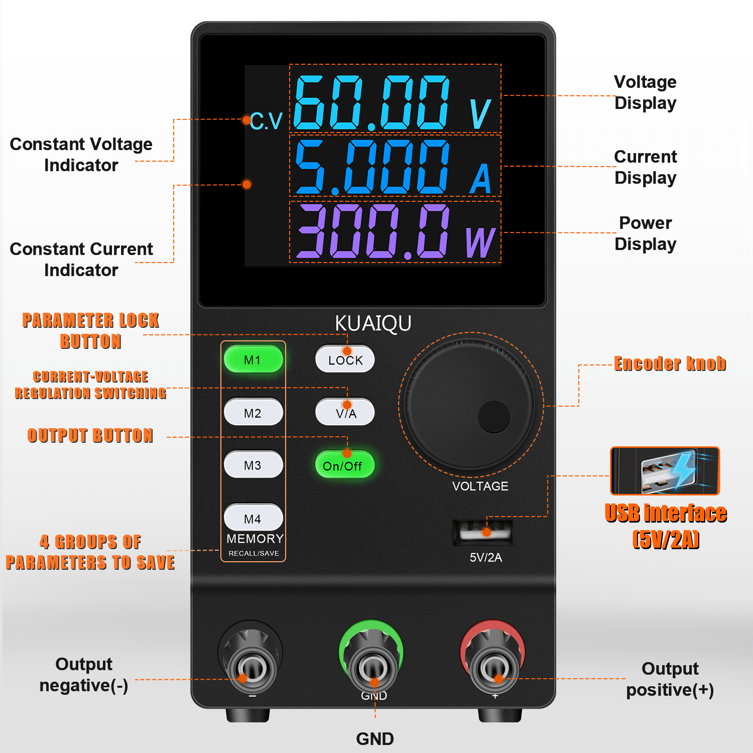 KUAIQU SPPS605D-232 300 Вт рег – обзор и цена Programmable Dc Power Supply 60V 5A